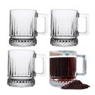 Jogo 4 Caneca de Vidro Café Cappuccino Elusia 250ml Em Casa Tem