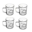 Jogo 4 Caneca de Vidro Preciso de Café para Levantar Lyor 200ml