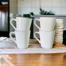 Jogo 4 Caneca Tulipa Café Porcelana Branca Kit Xícaras Lisa