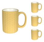Jogo 4 Canecas De Café E Chá Em Porcelana Rattan 310ml
