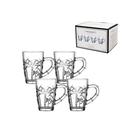 Jogo 4 Canecas Vidro Transparente Trancoso 210ml Hauskraft