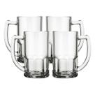 Jogo 4 Canecas Vidro Vitamina 320ML Resistente Chopp Drinks
