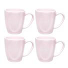 Jogo 4 Canecas Xicara Cerâmica Chá 380Ml Ryo Pink Sand Rosa