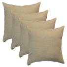 Jogo 4 Capas Almofadas Decorativas Quadrada 50x50 Ziper Invisivel Santorini Caqui