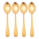 Jogo 4 Colheres Dourada de Mesa Sopa Jantar Victoria Gold Inox Fratelli