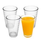 Jogo 4 Copo De Vidro 200ml Suco Refrigerante água Lines Rings Fratelli