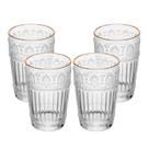 Jogo 4 Copo Mauve com Fio de Ouro 350ml de Cristal Ecológico Wolff