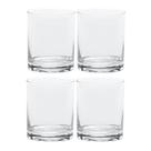 Jogo 4 Copos Baixo De Vidro Liso Para Água Whisky Drink 310ml Dia a Dia