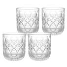 Jogo 4 Copos Baixo De Vidro Para Whisky Drinks Agua 290ml