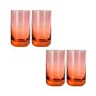Jogo 4 copos baixos canon vidro 240ml laranja l'hermitage