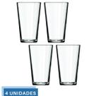 Jogo 4 Copos Cairo 350ml Vidro Suco Agua Transparente Nadir