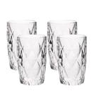 Jogo 4 Copos De Vidro Diamond Diamante Transparente Resistente 400ml Em Casa Tem Jogo 4 Copos De Vidro Diamond Diamante Transparente Resistente 400ml Em Casa Tem