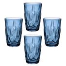 Jogo 4 Copos de Vidro Netuno Safira 350ml Luxo Bebidas Água Suco
