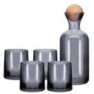 Jogo 4 Copos e Garrafa Agua Suco Whisky Vidro Onix 250ml Design Moderno Licoreira - YANGZI Jogo 4 Copos e Garrafa Agua Suco Whisky Vidro Onix 250ml Design Moderno Licoreira - YANGZI