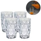 Jogo 4 Copos Luxo Transparente Drink 370 ML Modelo Diamante