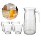 Jogo 4 Copos Vidro 220ml Mais 1 Jarra Vidro Resistente 800ml