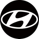 Jogo 4 Emblema Calota 48mm Compatível Hyundai Preto
