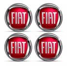 Jogo 4 Emblema Calota Fiat Vermelho Resinado 48MM