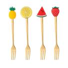 Jogo 4 Garfos Aço Inox Para Aperitivo Fruit Bon Gourmet Dourado