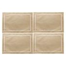 Jogo 4 Lugar Americano Bege de Poliester e Linho Natural para Mesa 45x30cm Lyor Jogo 4 Lugar Americano Bege de Poliester e Linho Natural para Mesa 45x30cm Lyor