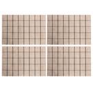 Jogo 4 Lugar Americano Retangular Mesa PVC Grid Branco Preto 45x30cm Lyor