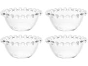 Jogo 4 mini bowls 9 cm para sobremesa de cristal transparente Pearl Wolff - 27896