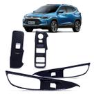 Jogo 4 Moldura Botoes Vidro Eletrico Carbono Winnparts Tracker 2020 A 2022 Pi0173