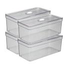 Jogo 4 Organizadores De Geladeira Porta Ovos 40un 6,8l Tampa
