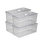 Jogo 4 Organizadores De Geladeira Porta Ovos 40un 6,8l Tampa