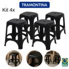 Jogo 4 PeÇas Banqueta Niteroi Preta Plastico Tramontina Jogo 4 PeÇas Banqueta Niteroi Preta Plastico Tramontina