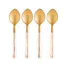 Jogo 4 peças de colher para mesa de aço inox Dourado/Rose Turim Wolff - 71675 Jogo 4 peças de colher para mesa de aço inox Dourado/Rose Turim Wolff - 71675