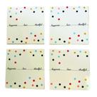 Jogo 4 Porta Copos Quadrado Cerâmica Quadrado Estampa Poa Dots