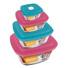 Jogo 4 Potes Quadrado Vidro 300ml 500ml 1L 2L Marinex Nadir