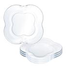 Jogo 4 Prato de Sobremesa de Vidro Butterfly Borboleta Transparente Wolff 17cm