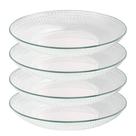 Jogo 4 Prato Fundo De Vidro Gema Plus Transparente 22,5cm Class Home