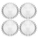 Jogo 4 Prato para Petisco de Cristal Decorativo Geneva Wolff 14cm