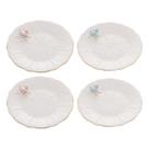 Jogo 4 pratos 20 cm para sobremesa de porcelana Bird Wolff - 18132