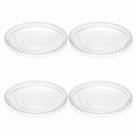 Jogo 4 Pratos 20cm Cristal De Sobremesa Bolinha Pearl Wolff