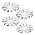Jogo 4 Pratos de Cristal para Sobremesa Lavanda com Borda Prateada 19cm