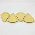 Jogo 4 Pratos de Pizza Cerâmica Formato Fatia Gourmet Premium COR:AMARELO
