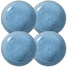 Jogo 4 Pratos Fundos 22,5cm Cerâmica Azul 830ml Linhas Breeze Porto Brasil Mesa Posta Sopa Massa Jantar