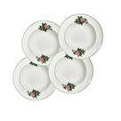 Jogo 4 Pratos Fundos De Porcelana Decorados C/ Filete Jogo 4 Pratos Fundos De Porcelana Decorados C/ Filete