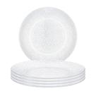 Jogo 4 Pratos Fundos De Vidro Transparente Sobremesa 18 Cm