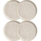Jogo 4 Pratos para Sobremesa Bio Latte Porto Brasil Cerâmica 21cm Mesa Posta Brownie Mousse
