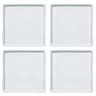 Jogo 4 Pratos Quadrados Rasos em Porcelana 16x16cm Americana Germer Branco