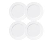 Jogo 4 Pratos Rasos Capri 25cm Porcelana Branca Germer