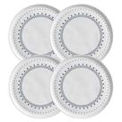 Jogo 4 Pratos Rasos Cerâmica 27,5cm Porto Brasil Louça Artesanal Mesa Posta Bio Astral