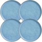 Jogo 4 Pratos Rasos Linhas Breeze 27,5cm Cerâmica Azul Porto Brasil Mesa Posta Jantar