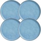Jogo 4 Pratos Rasos Linhas Breeze 27,5cm Cerâmica Azul Porto Jogo 4 Pratos Rasos Linhas Breeze 27,5cm Cerâmica Azul Porto