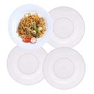 Jogo 4 Pratos Sobremesa Melamina Basic Branco Lyor 18cm
